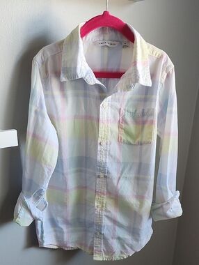 Janie and Jack Pastel Plaid Button-Up Shirt -  Boys Size 8